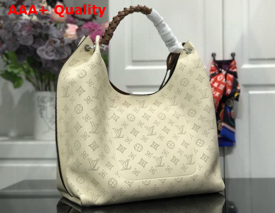 Louis Vuitton Carmel Hobo Bag in Creme Beige Mahina Perforated Calf Leather M53188 Replica